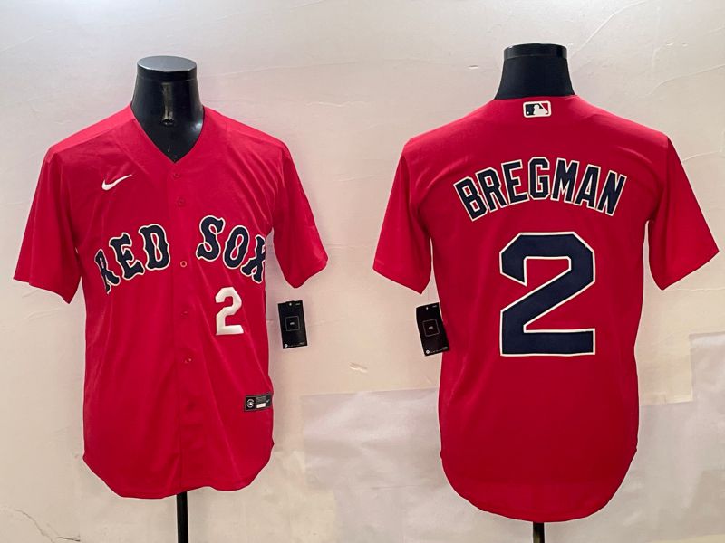 Men Boston Red Sox #2 Bregman Red Game 2025 Nike MLB Jersey style 2
